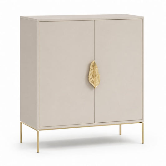 Buffet de salle à manger 2 portes beige en MDF rectangulaire 80 x 40 x 120 cm